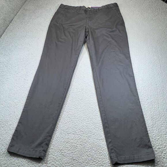 Perk Pants Men 38x33 Gray Feel Good Chinos Slim Stretch Soft 5 Pocket Tag 40x34 - Picture 1 of 14